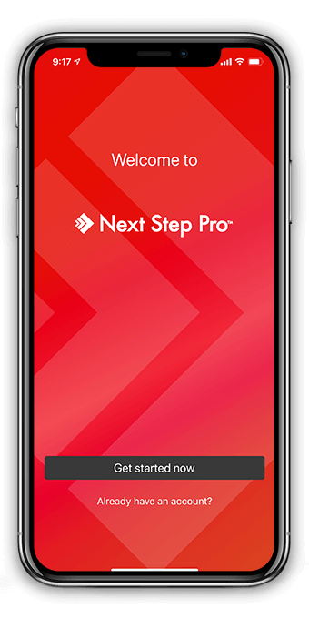 Next Step Pro Get Started Screen